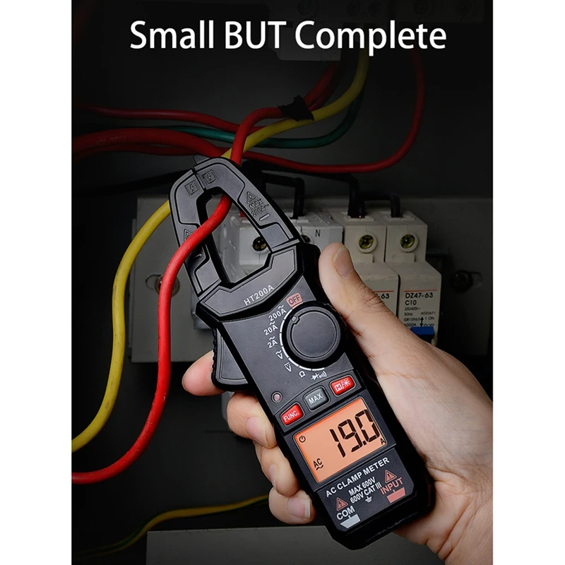 DT16 Digital Clamp Meter AC DC Current Voltage Tester Multimeter True RMS for HVAC Automotive Electrical Maintenance HT200A