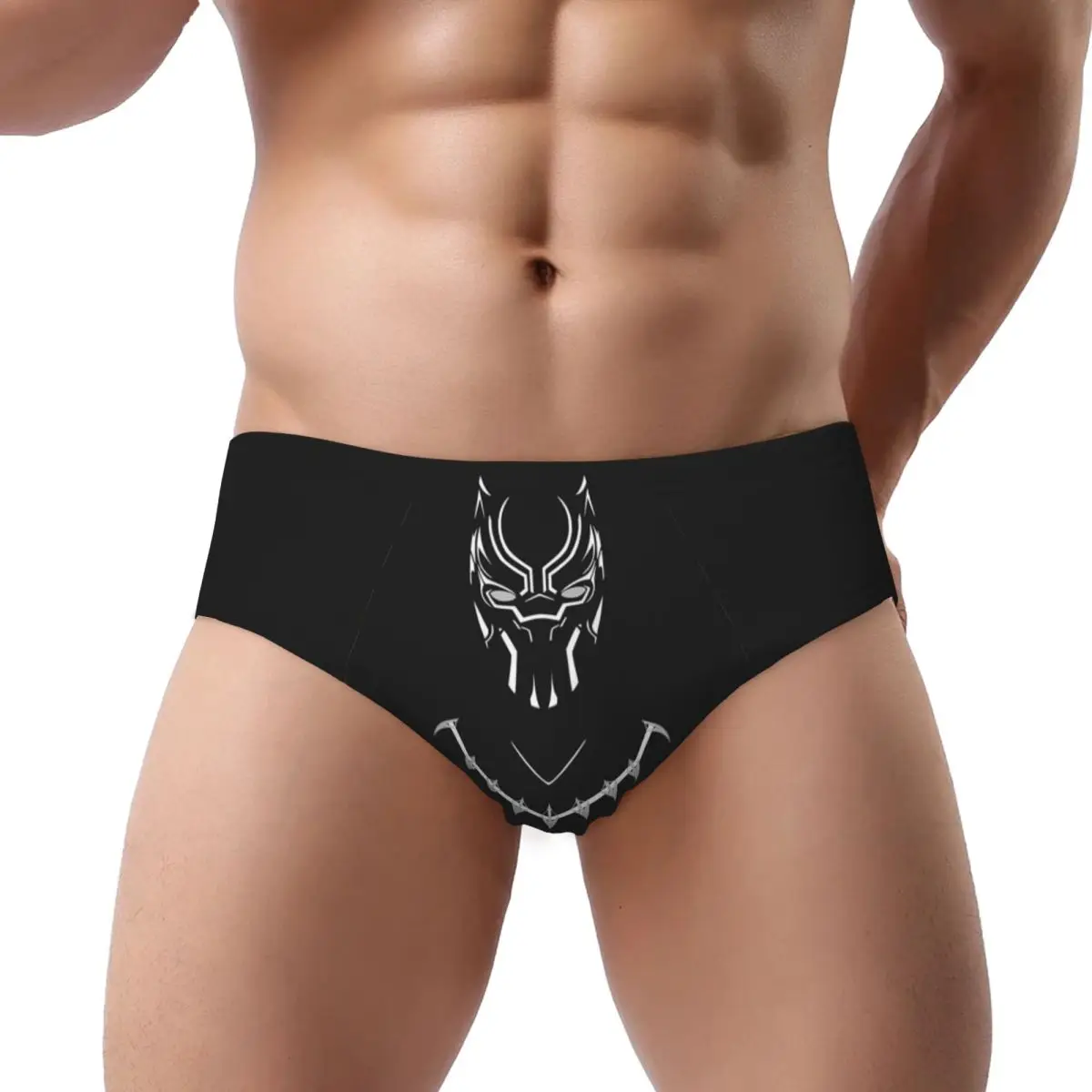 Custom Mens Comics Black Panther Men Brief Panties Male Breathable Underwear Underpants