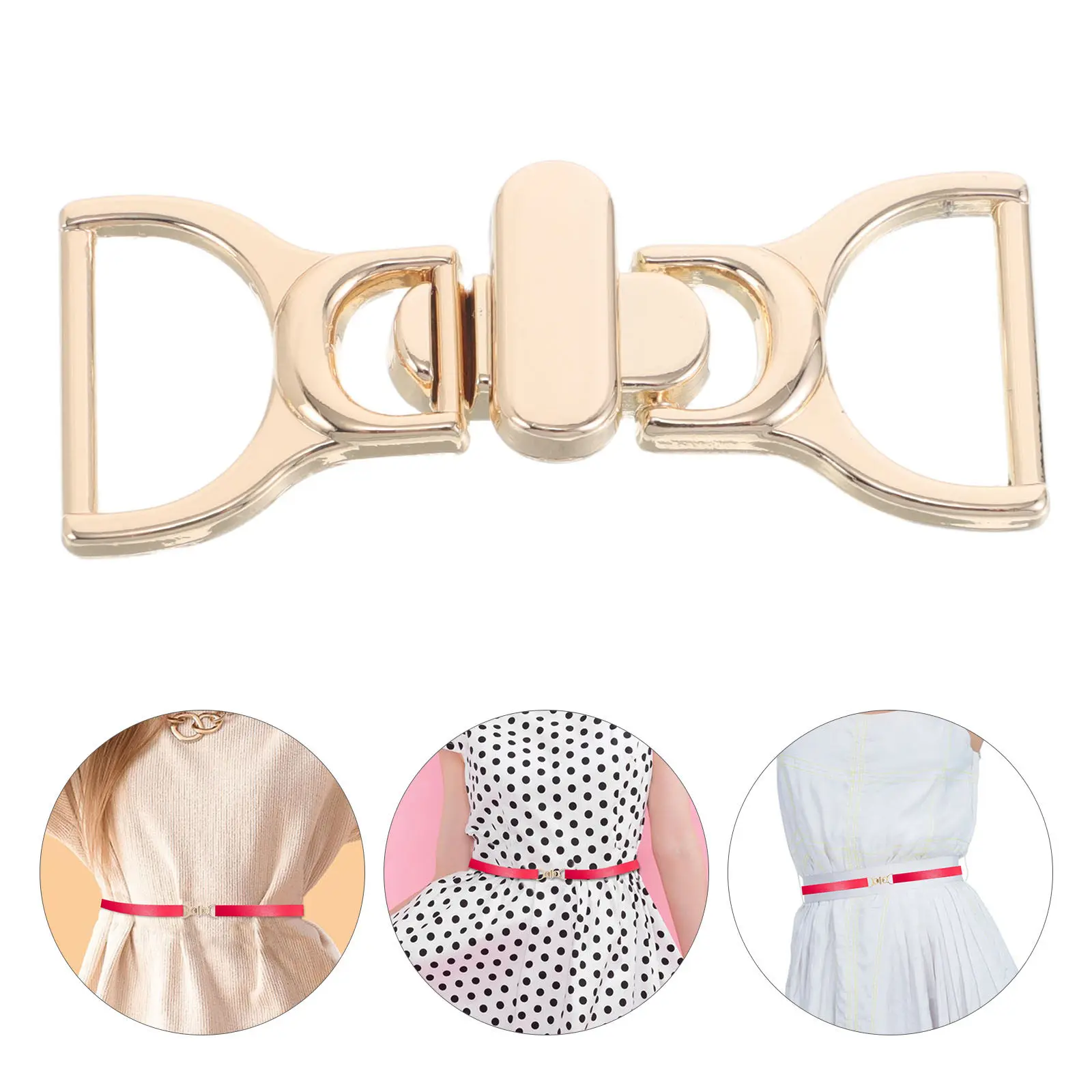 2Pcs Metal Waist Belt Buckle for Women Elegant Interlocking Coat Jacket Clasp Adjustable Fashion Alloy Fastening Buckle