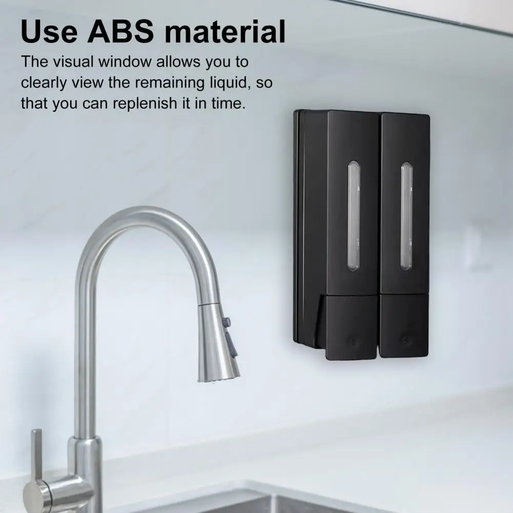 400ML*3 Chamber Wall Mounted Soap Dispenser No Drill Shampoo Dispenser Wash Dispenser With Visual Window Bathroom Conditioner