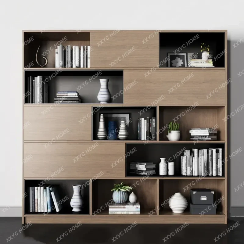 

HMJC Cream Style Solid Wood Painted Bookcase Modern Simple Shelf