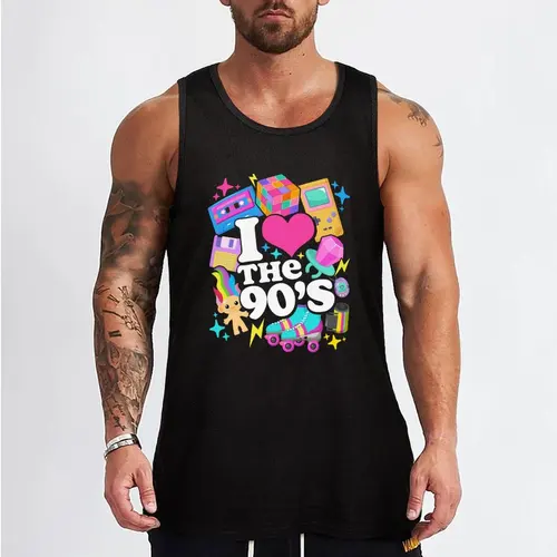 Imagen 2 del producto I Love The 90's Retro 90s Costume Tank Top, camiseta de culturismo, chalecos