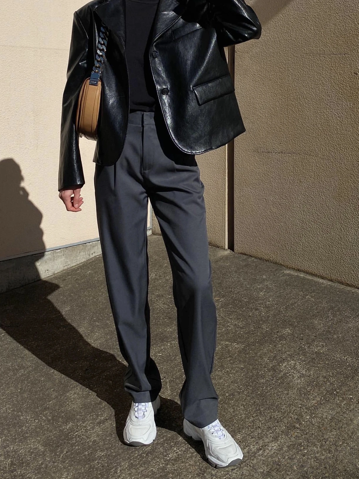 

New 26 Pepamack High Waist Straight Leg Grey Long Pants Slimming Drapey Casual Trousers for Women Commute Style Spring Collec...