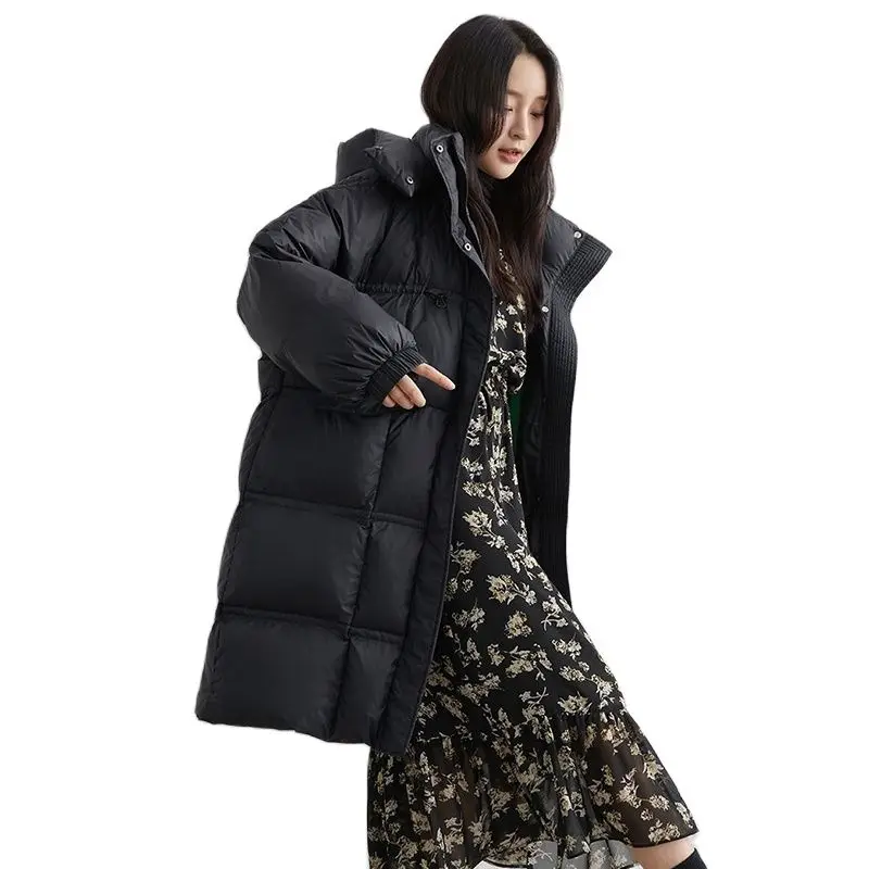 

Duck and Duck Anti-season Down Women's New Solid Color In Winter 2023, Long Over-the-knee Hooded, Explosion Of Coats.