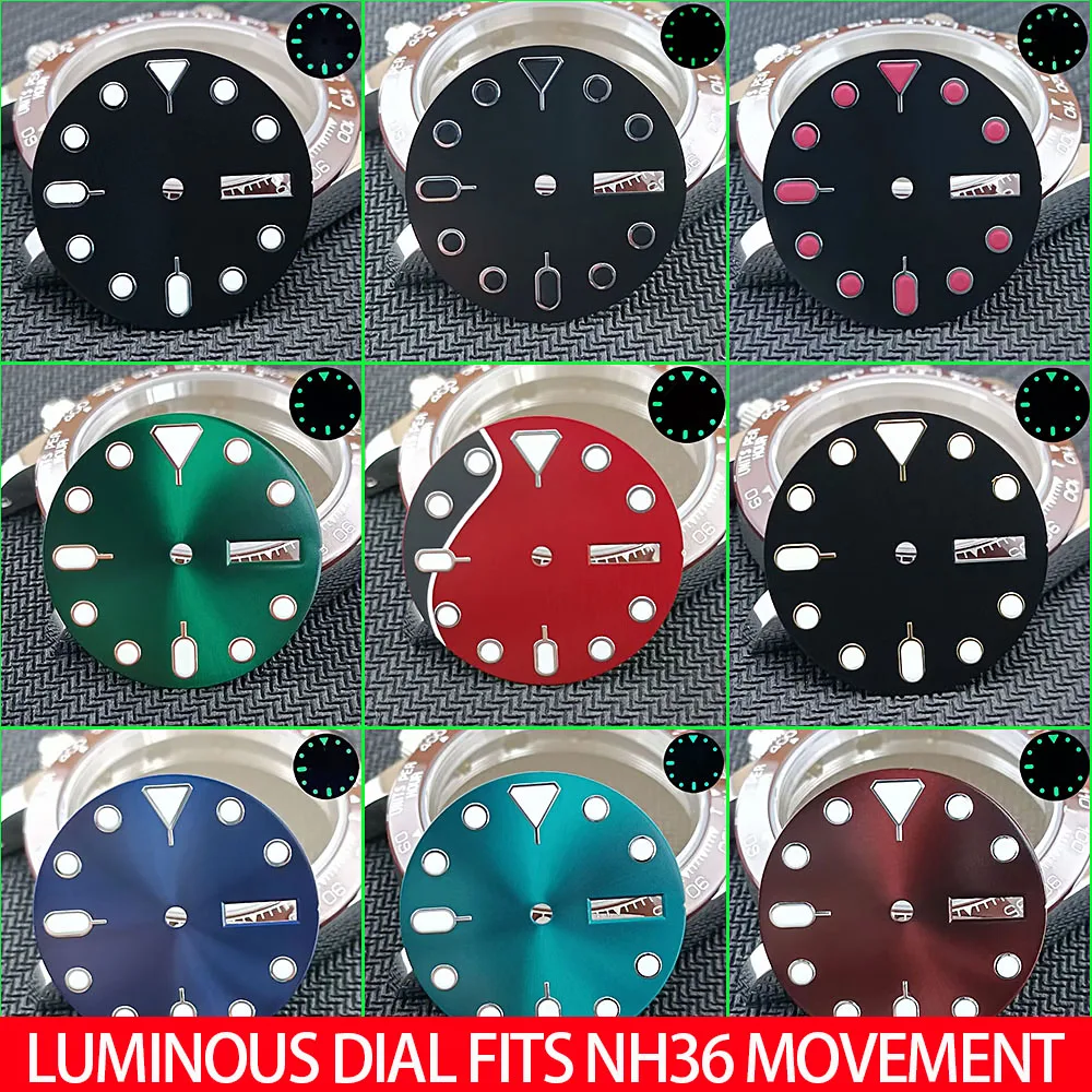 28.5MM Dial Diameter Single/Dual Calendar Sterile Luminous Dial For NH 35/NH36 Movement Accessories Watch Parts For Wristwatch