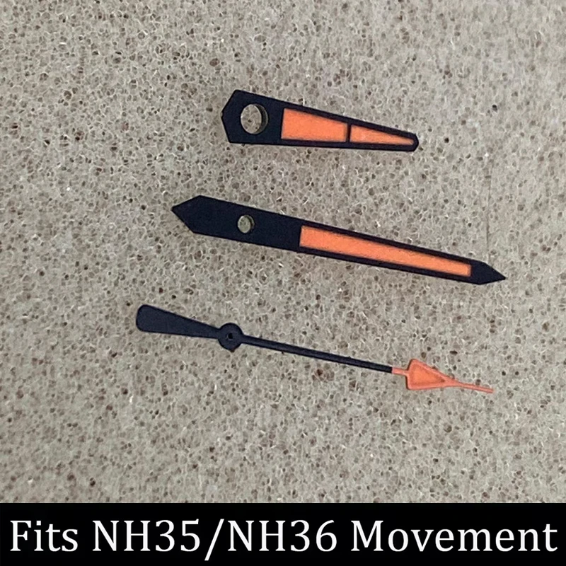 On sale Orange Watch Pointers Repair Replacement Yellow/Green Luminous for Fashionable Mechanical Wristwatch NH35/NH36 Movement