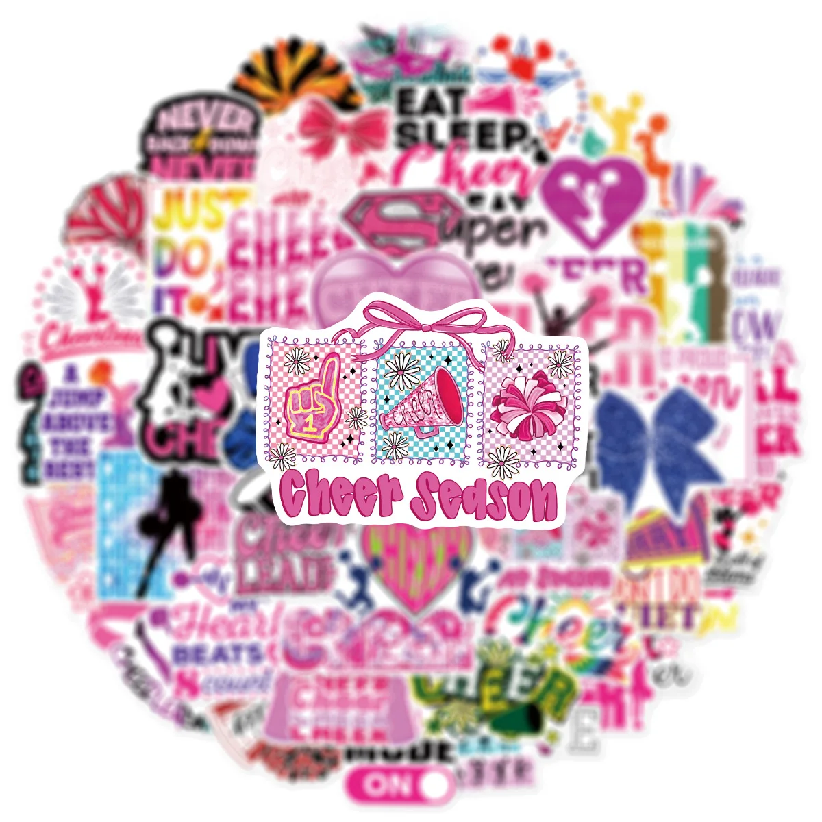 10/60PCS Cheerleading Element Stickers Cartoon Contest Come On Graffiti Decoration Laptop Guitar Phone Skateboard Toys Decals