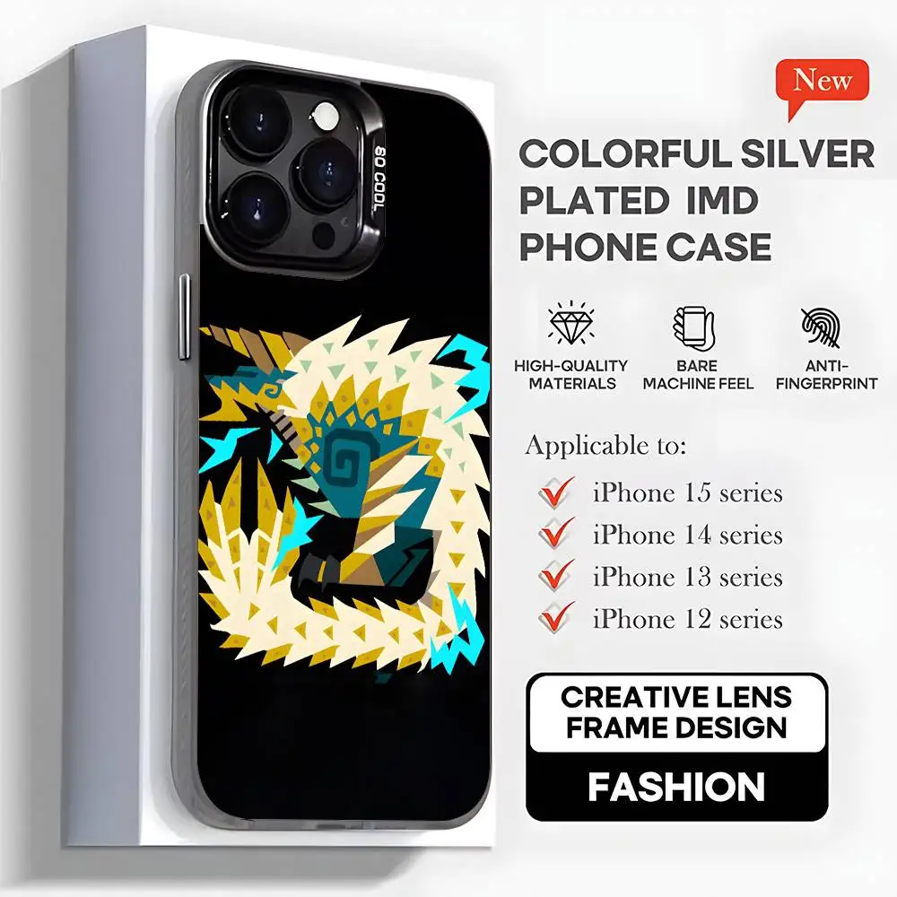 Monster Z-Zinogre Hunter Phone Case For iPhone 16,15,14,13,12,11,Mini,Pro,MAX,plus,Black Matte Shockproof Cover