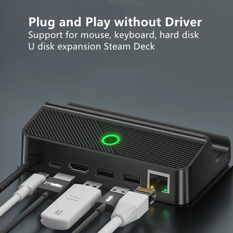 4K HDMI 対応ビデオコンバーターブラケット Steam デッキ用 TV ビデオアダプター充電器ドック Steam デッキコンソール用
