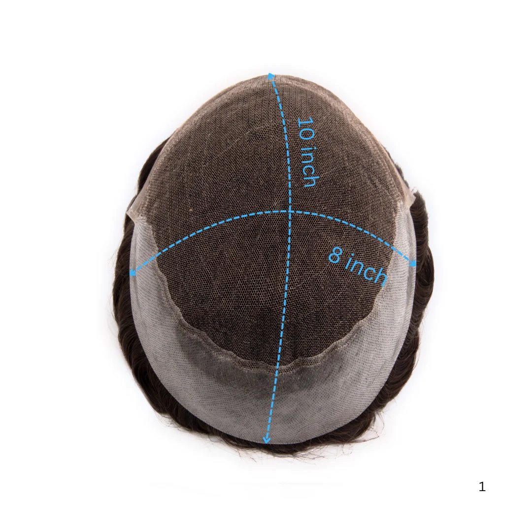 8x10 pouces dentelle avant avec Base de peau mince hommes morceau de cheveux réel HD dentelle toupet cheveux pour hommes Q6 hommes toupet 1B naturel noir