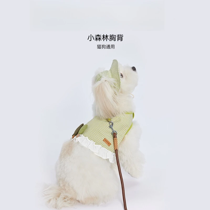 Pet dog leash cat cute chest and back Velcro adjustment universal for cats and dogs