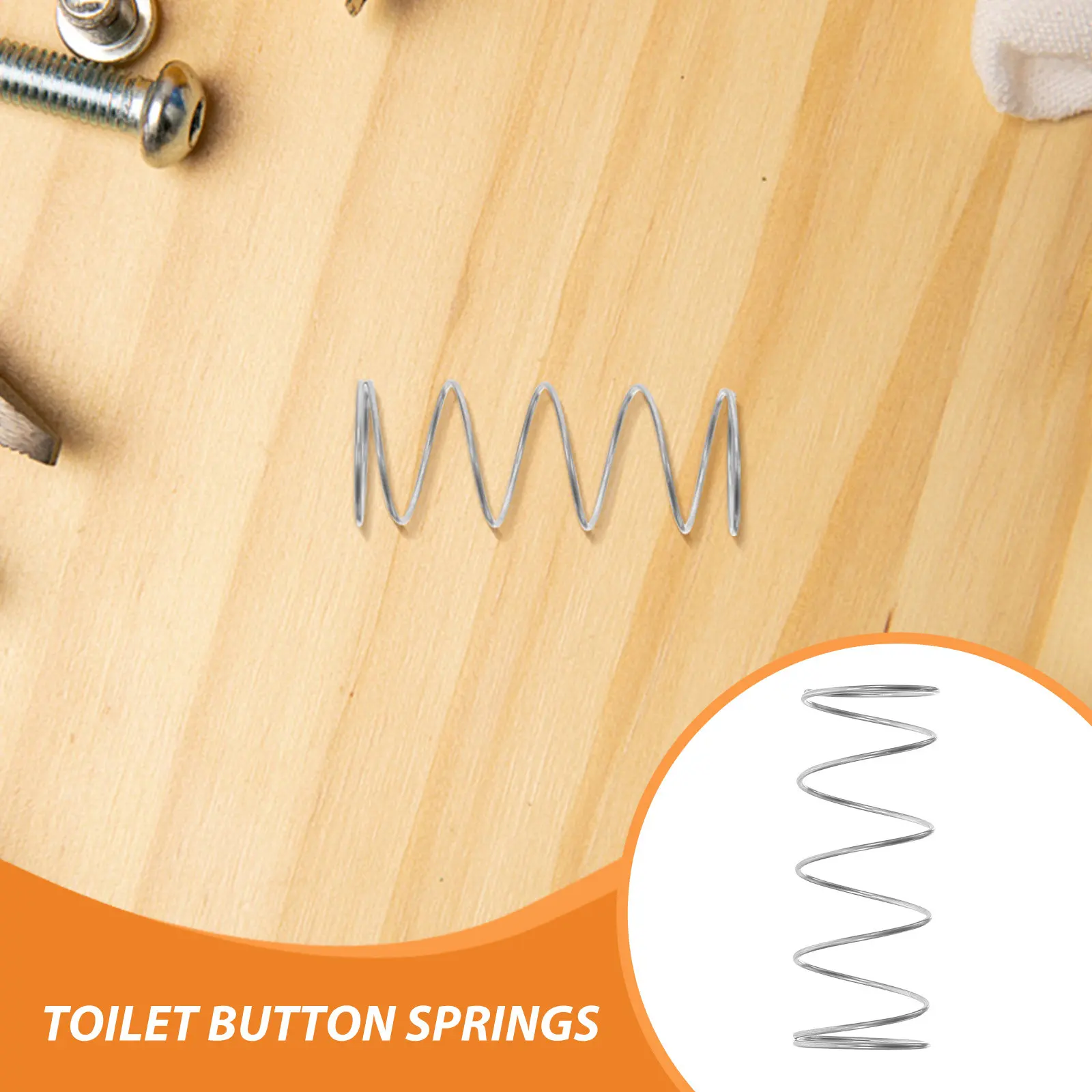 10Pcs Toilet Actuator Button Spring Stainless Steel High Tension Coil for Dual Single Flush Universal Cistern Push Button