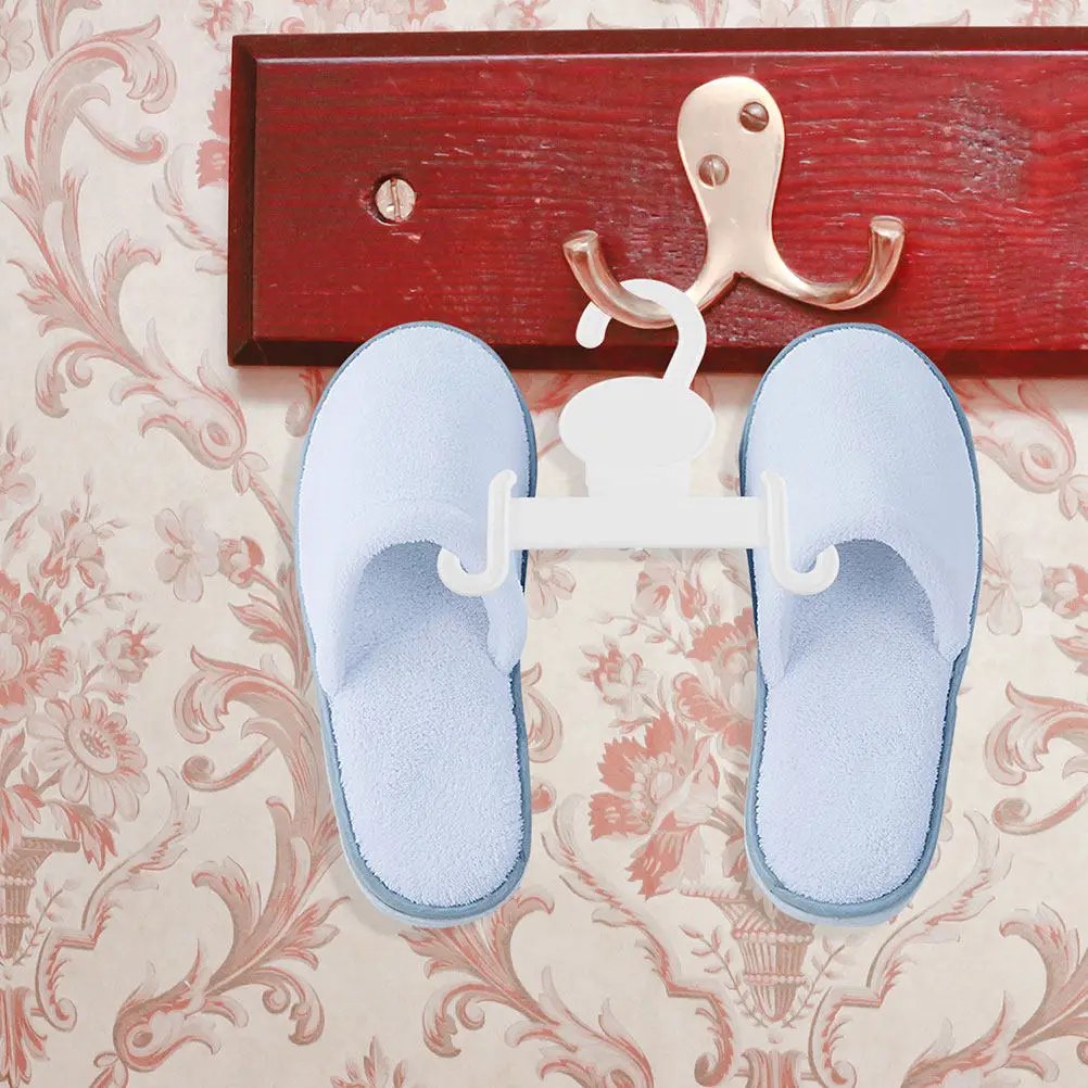 10Pcs Plastic Slipper Display Hangers Shoe Hanger Bulk Space Saver for Sandals Flops Cotton Slippers Wall Mounted Retail