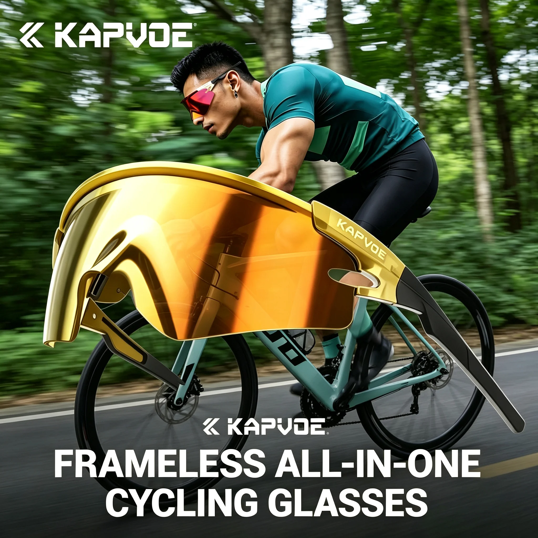 Kapvoe Neue UV400 Eagle Beak Fahrrad-Sonnenbrille Modische Photochrome Brille für Männer und Frauen Outdoor-Fahrradbrille Sport-Outdoor-Fahrrad-Trail-Laufbrille