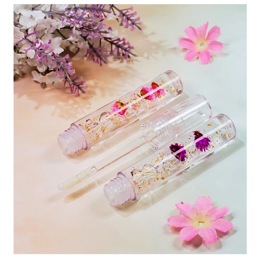 Transparent Lip Oil Private Label Bulk Daisy Flower-infused Moisturizing Hydrating Long-lasting Custom Logo Makeup Cruelty Free