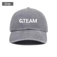 Kpop &TEAM Baseball Cap Washed Printed Trucker Style Unisex Cotton Streetwear Korean Fashion Summer Sun Hat 4