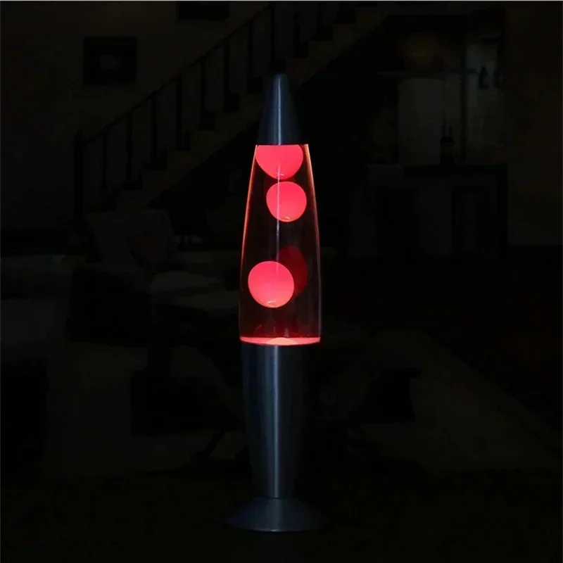 Jellyfish Decorative Lamp EU Plug Metal Base Volcanic Wax Lava Night Light For Tabletop, Bedroom/Office, Gift For Teens & Adults