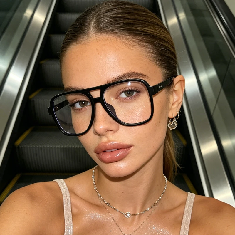1pc classic black frame pilot glasses retro all-match daily style easily creates a casual street atmosphere