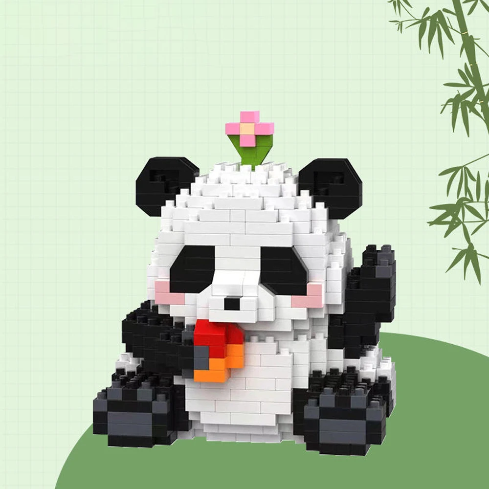 DIY Panda Model Building Blocks Set: Adorable Display Piece, Fascinating Construction Toy, Ideal Gift for Animal Lovers