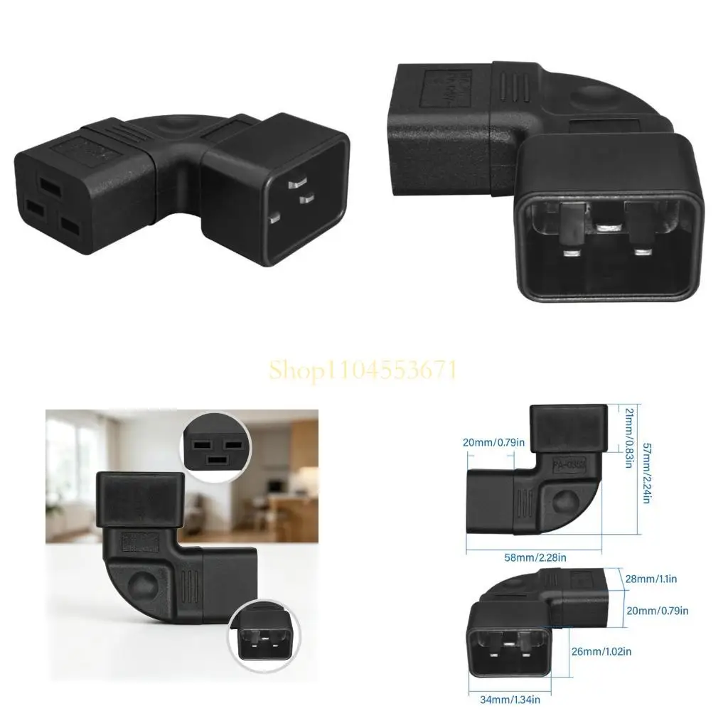 Best Seller 16A IEC320 Left Angled C20 Plugs To C19 Receptacle For PDU UPS Systems