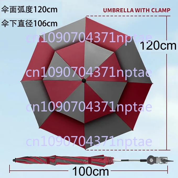 Double Layered Windproof Outdoor Leisure Chair, Sunshade Umbrella, 360 ° Adjustable Camping Chair, Courtyard Chair Belt