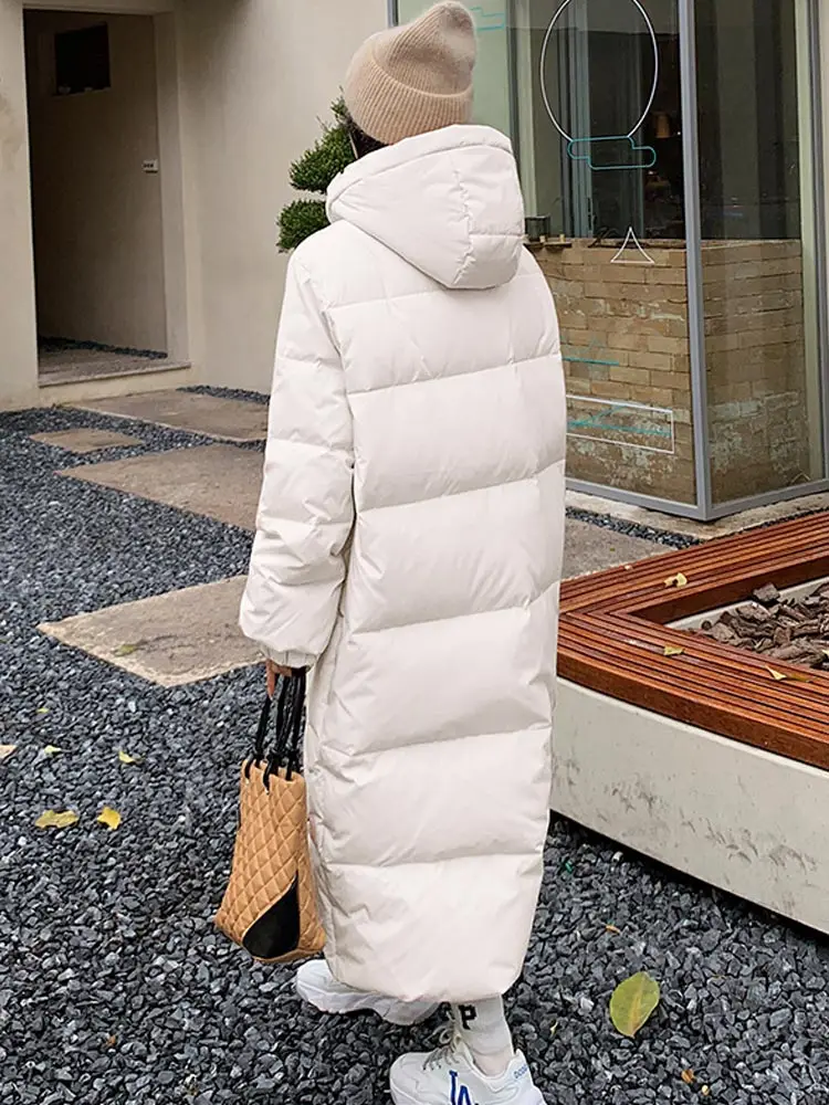 Vielleicht 2022 New Women Winter Jacket Long Warm Parkas Female Korean Thicken Coat Cotton Padded Parka Jacket Hooded Outwear