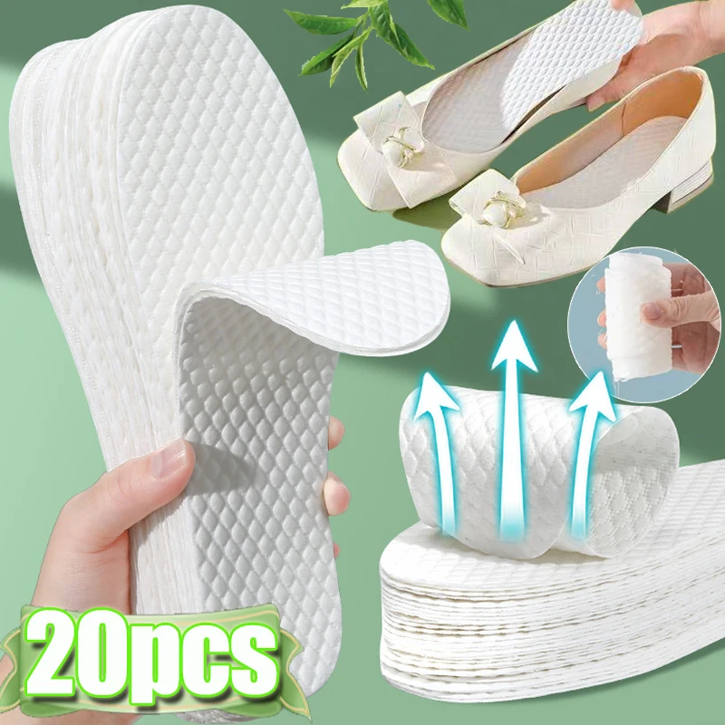 Disposable Sweat-Absorbing Insoles Thin Breathable Non-Slip Cushion for Women Men Spring Summer Wood Pulp Daily Wear Shoes Pad