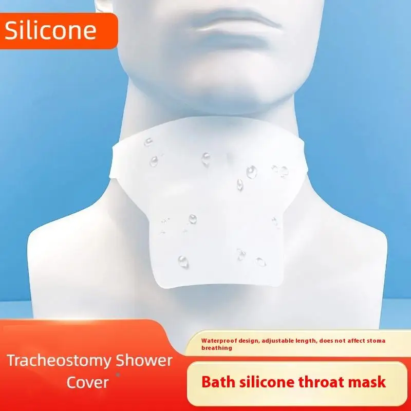 Trach Shower Covers Shield Waterproof Tracheostomy Cover Neck Skin Friendly Silicone Waterproof Breathable Bath Throat Mask