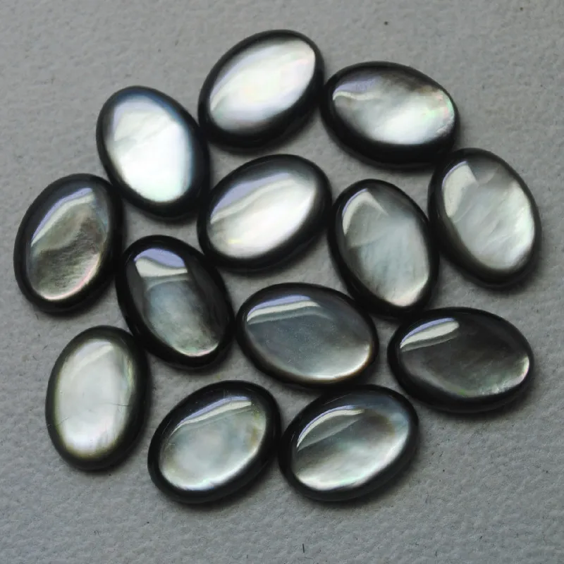 3PCS Natural White Black Shell Cabochons Mother Of Pearl Cabs Oval Shape 10X14MM  13X18MM DIY Jewelry Top Arrivals Good FOR your