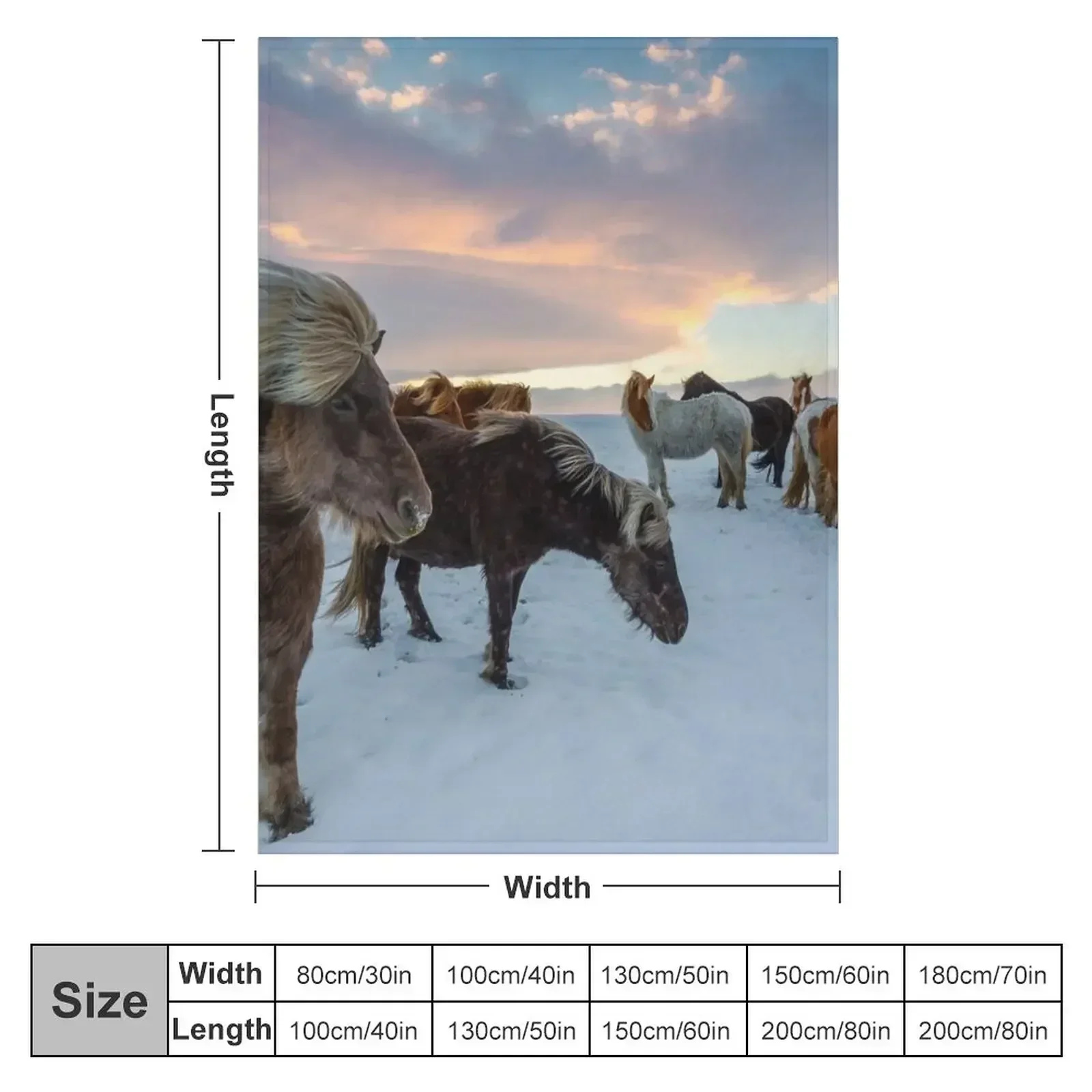 Iceland Horses Throw Blanket Loose Beautifuls Vintage Decoratives warm winter sofa bed Blankets