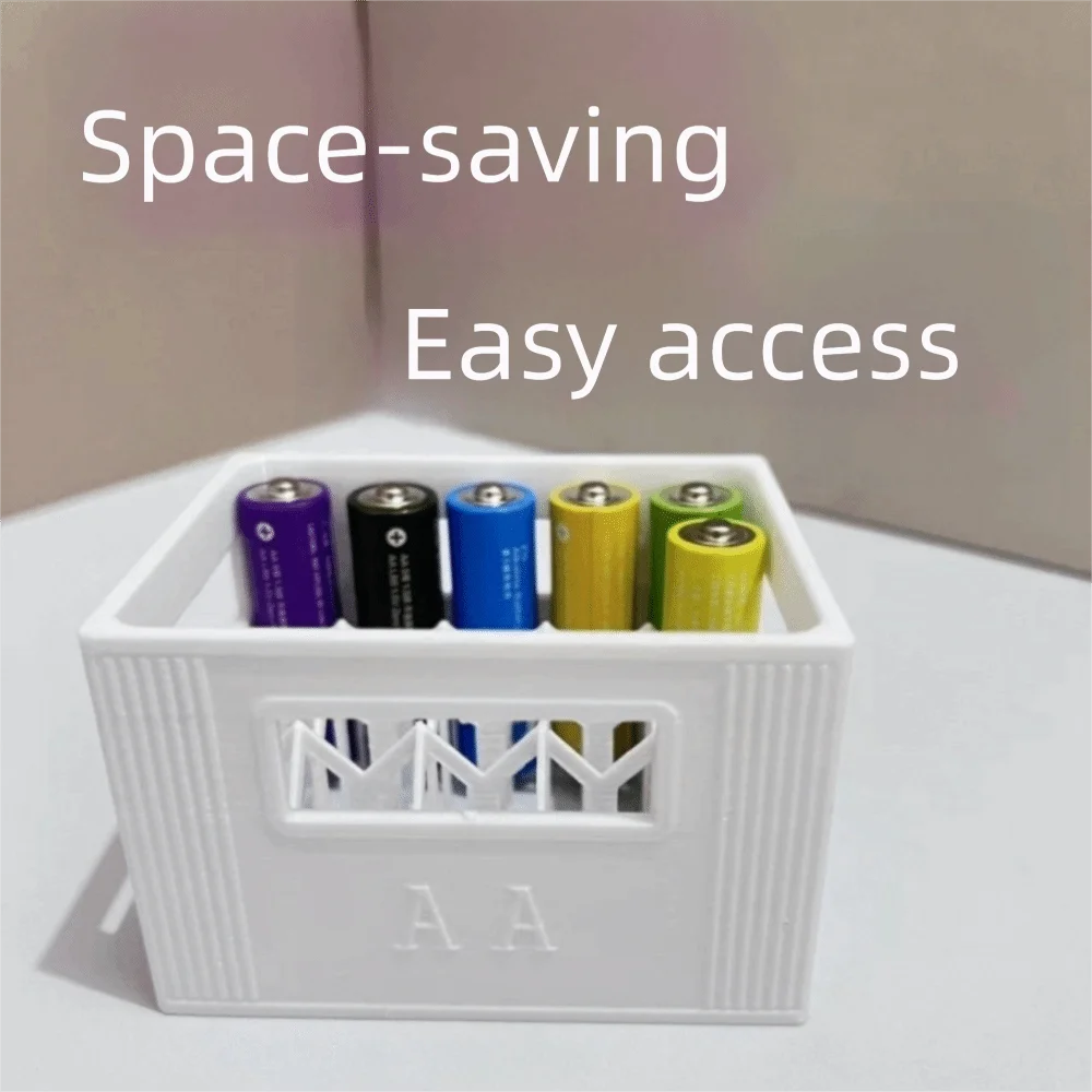 Large Capacity AAA/AA Battery Storage Box Stackable Design No Batteries Included Durable Plastic Organizer Moisture-proof
