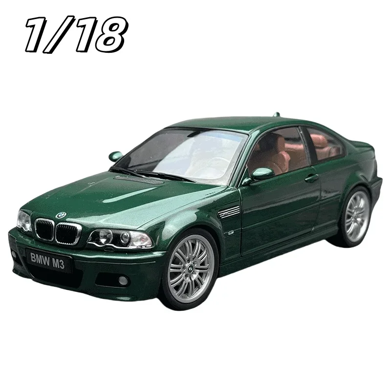 1:18 BMW M3 BMW E46 COUPE 2000 alloy simulation model, children's collection of decorative toys, holiday gifts for children.