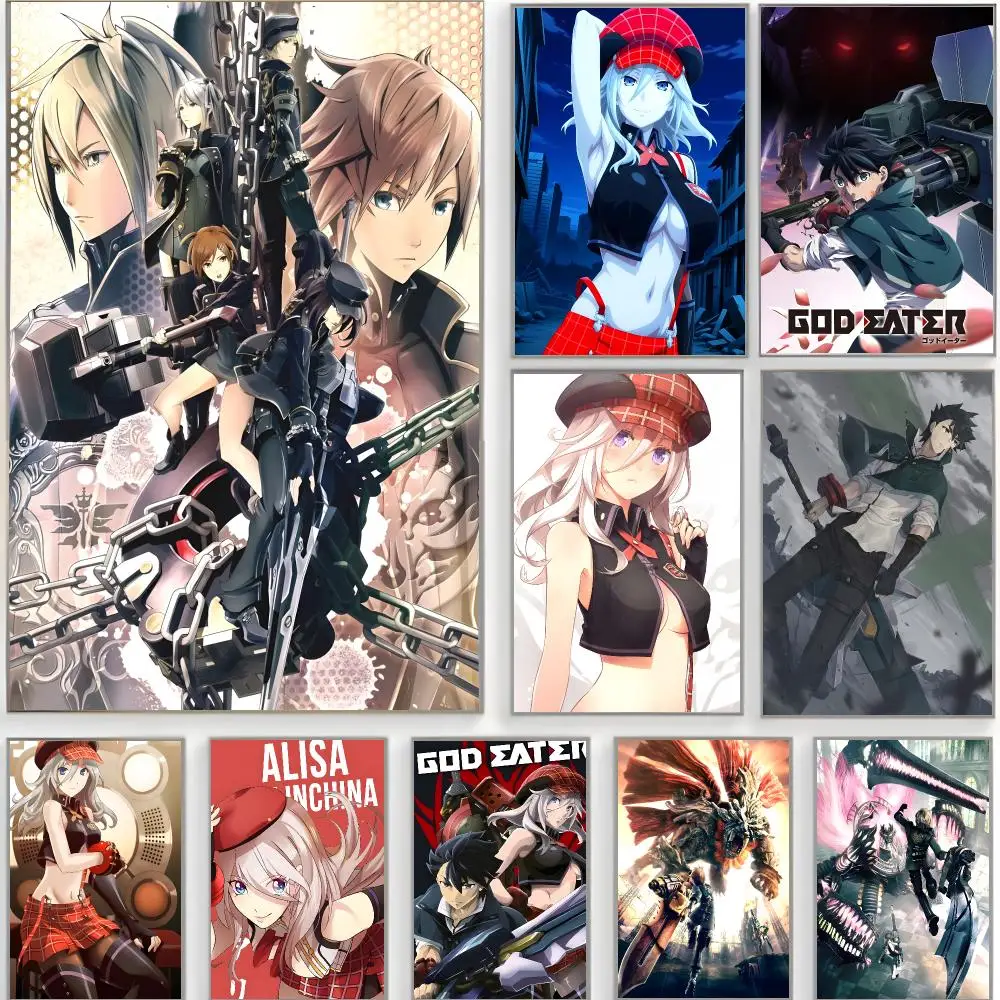 action fantasy g-God Eater Poster Classic Wall Art  Home Decor  Peel and Stick Unframed