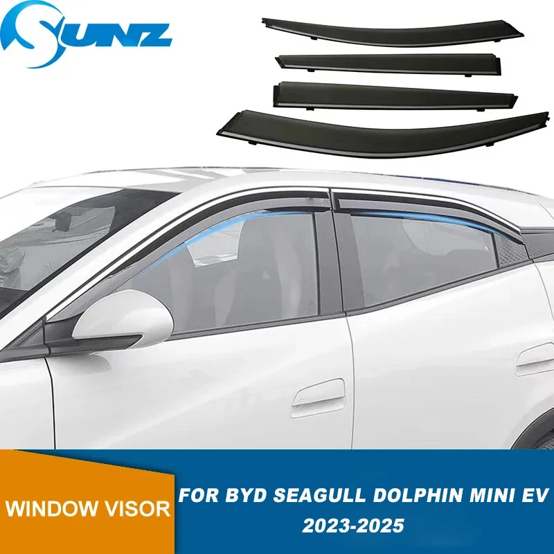 

Car Window Visor For BYD Seagull Dolphin Mini EV 2023 2024 2025 Weathershields Door Visor Sun Rain Guard Deflectors