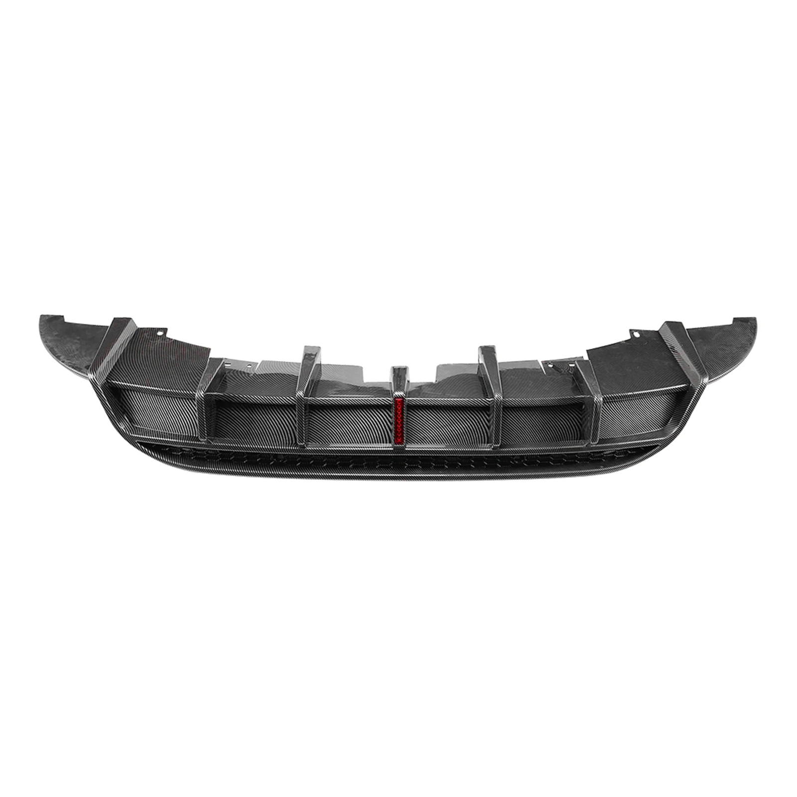 Carbon Fiber Look/Gloss Black Achterbumper Diffuser Lip Boot Staart Lagere Spoiler Plaat Splitter Voor 2019-2022 Volkswagen VW ID.3