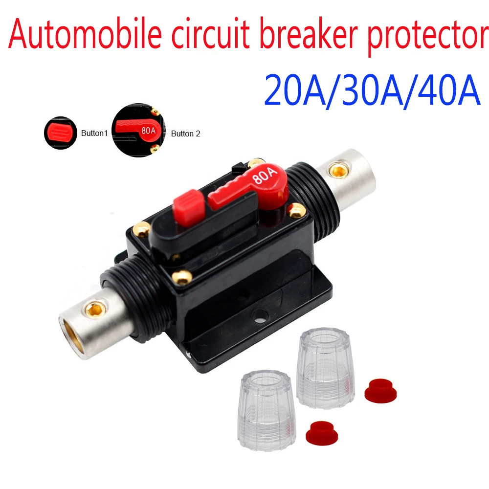 

30A 50A Circuit Boat Breaker Resettable Fuse Circuit Breaker Auto Car Stereo Inline Fuse Holders Inverter Manual Reset