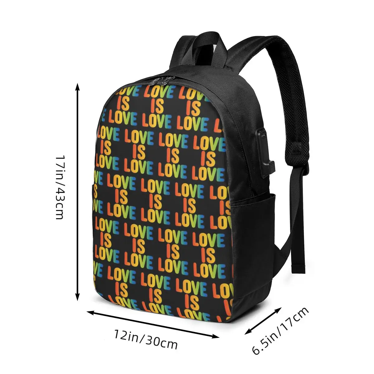 Rainbow Letter Love Is Love Backpack Travel Notebook Bag Computer College Student School Bag Laptop Shoulder Bags for Men Women