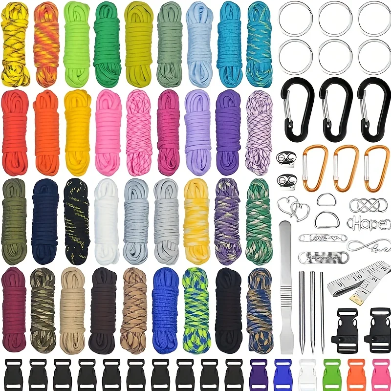 26/36 Color 10 Foot Paracord Combo Kit Multifunctional Handmade Rope Set Diy Craft For Outdoor Camping Survival Handmade Project