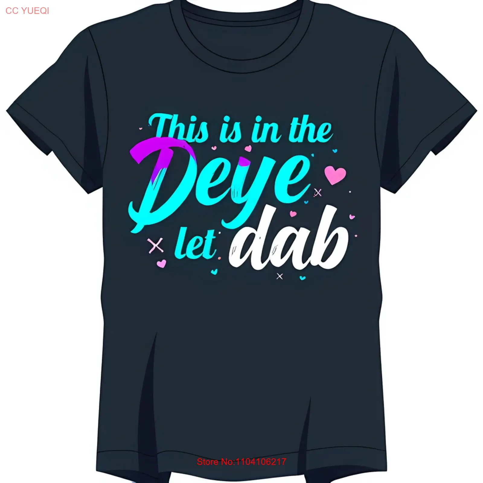 Stylish Black T-Shirt with Fun Graphic: 'This is in the deye let ' Design