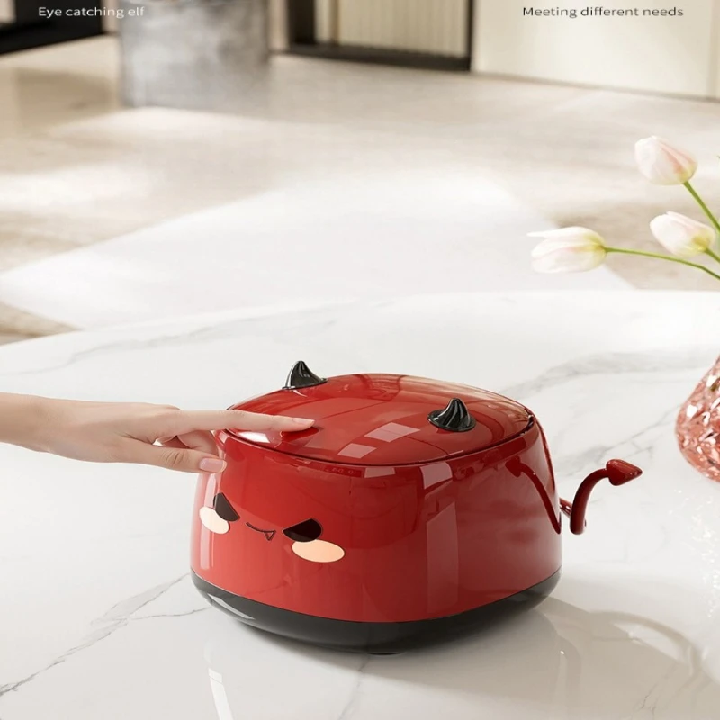 

Lid Plastic Waste Bins Large Capacity High-end Home Feel Sliding Living Room Waste Bins Desktop Mini Home Spazzatura JTW