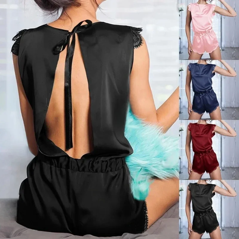 

Sexy Nightwear Women Underwear One-Piece Backless Erotic Nightwear Set Elegant Temptation Sleepwear Set Ladies Pajamas Homewear