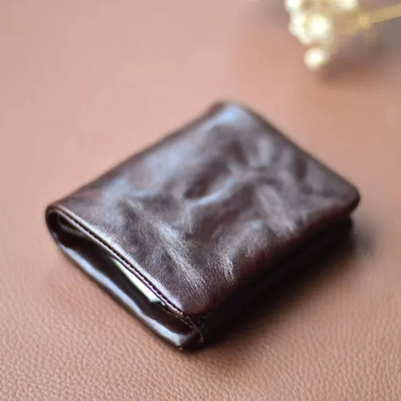 AETOO Women's handcrafted genuine leather multi-slot card holder, card case, cowhide wallet, retro top layer vegetable-tanned co