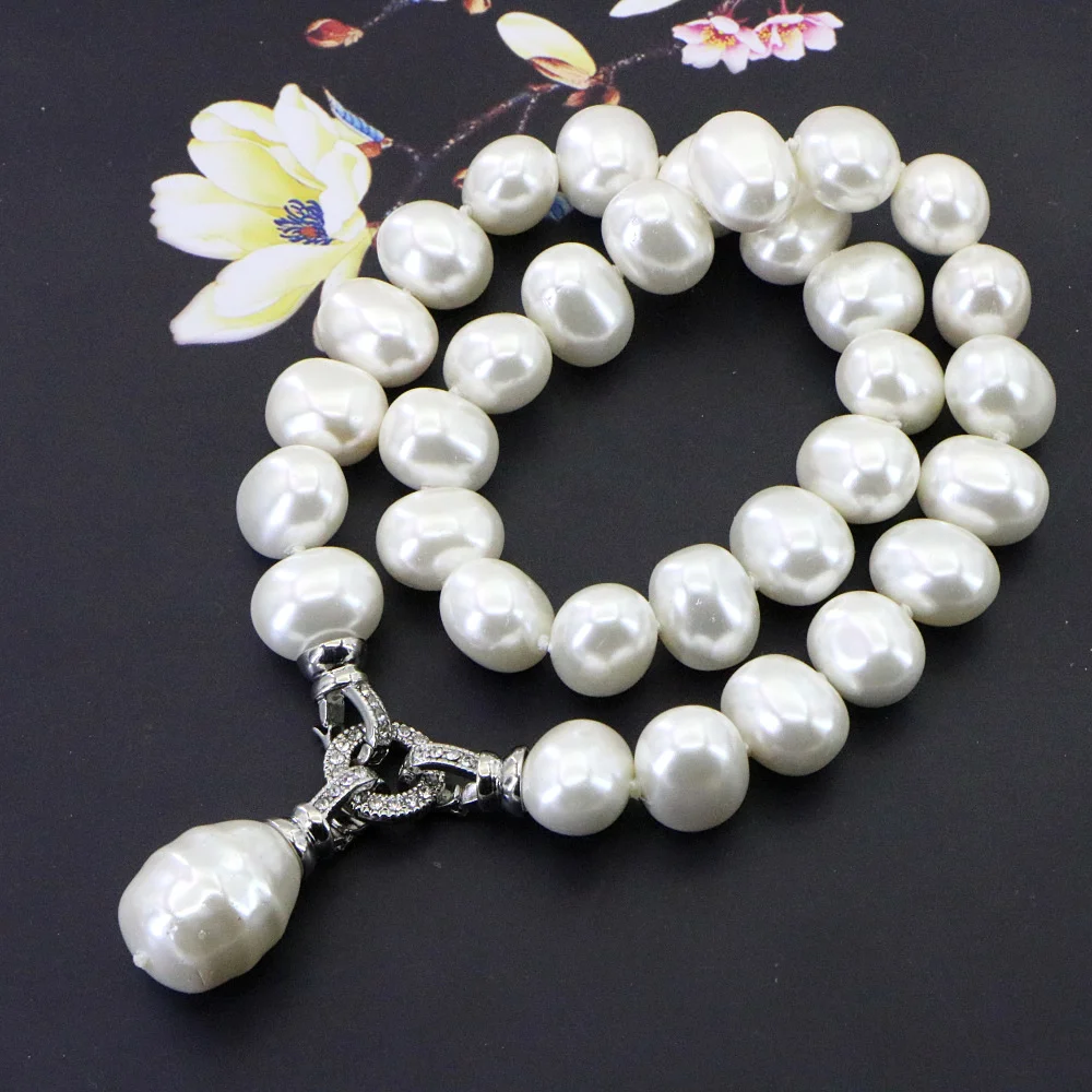 Elegant Baroque Pearl Necklace Pendant for Women and Girls Wedding Jewelry Christmas Anniversary Gift for Her Birthday Party