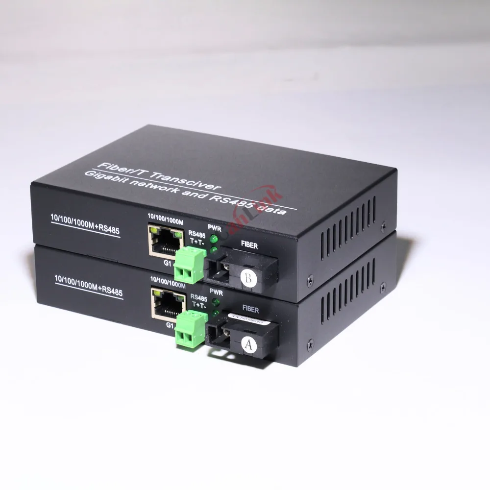 1pair 1Way RS485 Fiber Converter Optic Modem Optical Transceiver SC SX 1000M Ethernet Fiber Optic Transmitter and Receiver