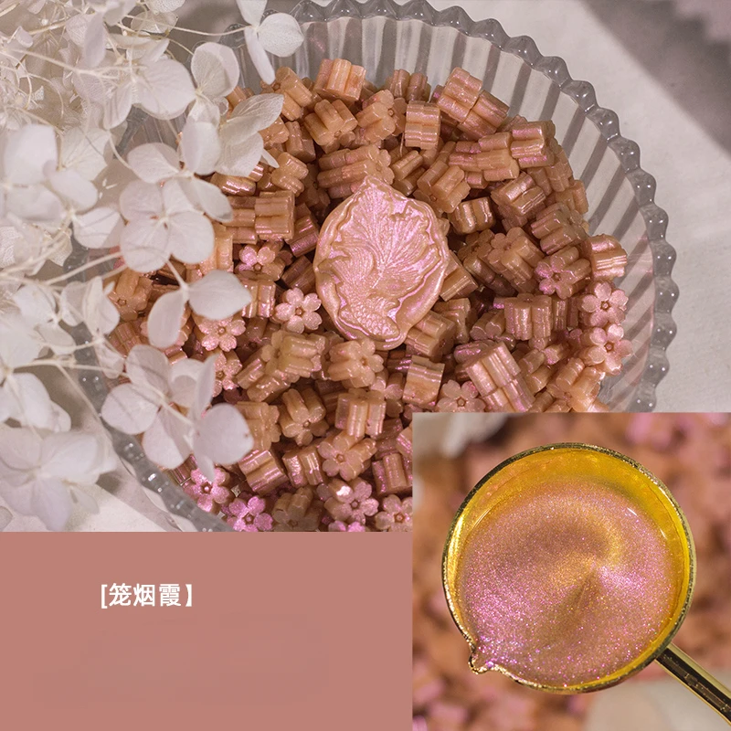60 stks/zak Flash Parelmoer Sakura Lakzegel Stempel Kralen DIY Envelop Huwelijksuitnodiging Oude Zegel Wax Stempel Maken Gereedschap