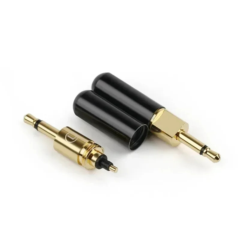 1 Pair Audio Jacks 3/32 Jack 2.5mm HD700 HE400i HE1000 Connector 2.5 mm Mono Plug Connectors Male DIY Headphone Cables Gold