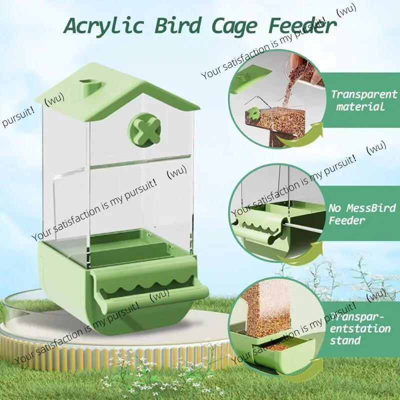 علبة طعام أوتوماتيكية من Xuanfeng Budgie، حاوية تغذية معلقة مضادة للرذاذ ومقاومة للرذاذ