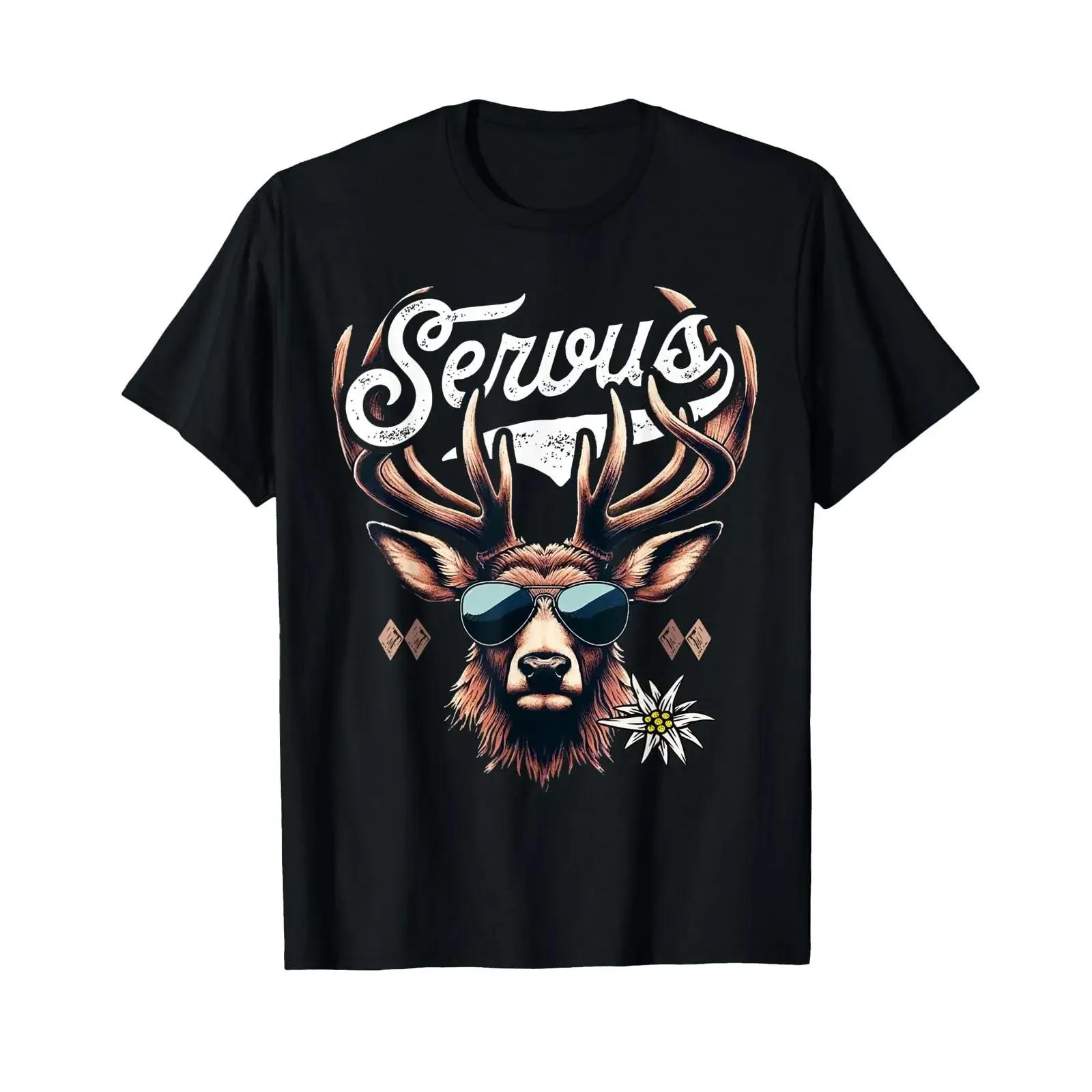 Servus Trachten Men's T Shirt Suitable for Oktoberfest vintage Washed Casual streetwear designer clothes homme