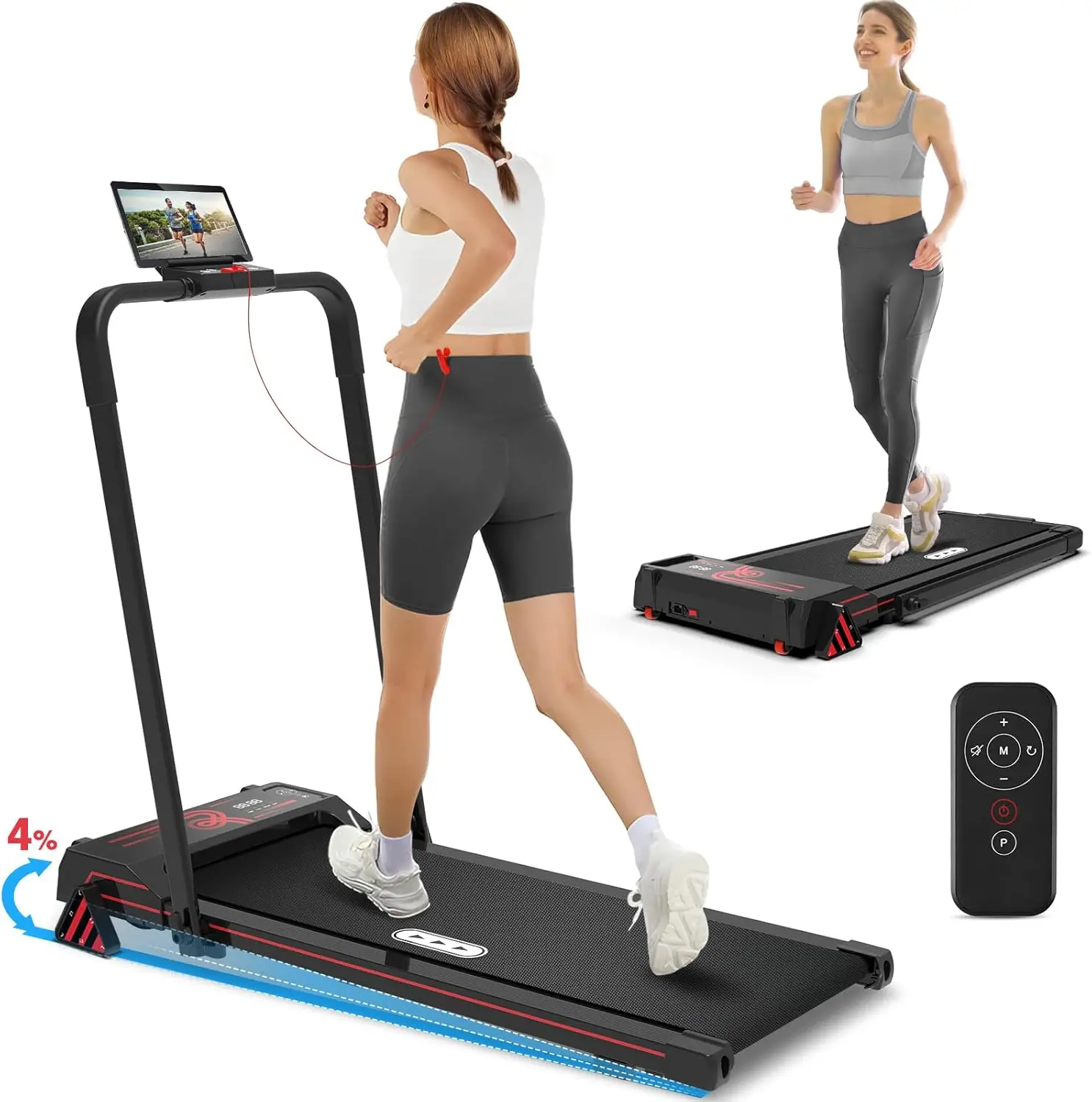 Folding Treadmill For Small Spaces Treadmill Machine Running Foldable Fitness Manual Electric Walking Pad Treadmills For Home