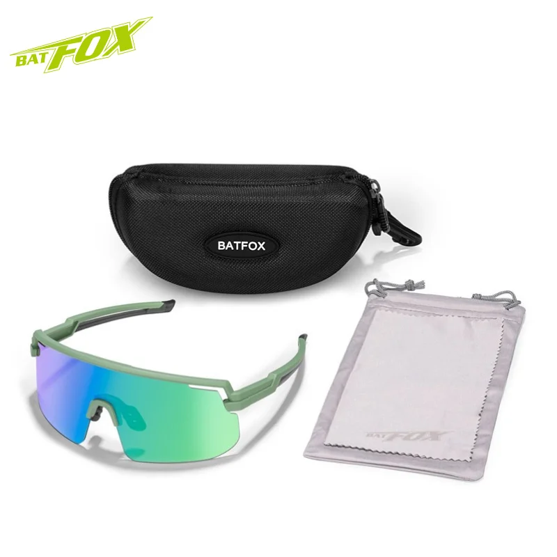BATFOX Cycling Sunglasses Photochromic Discolor Sunglasses For Men UV400 Protection Eyewear Sunglasses Road Bike Glasses Outdoor